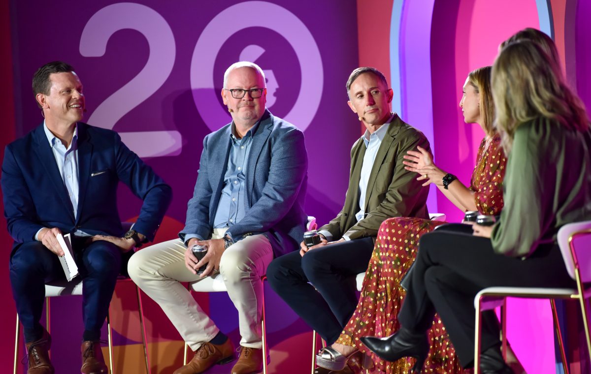 Image of NBCU and brand executives at Advertising Week SNL panel.