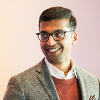 Photo of the speaker, Matt Kuruvilla, in the webinar