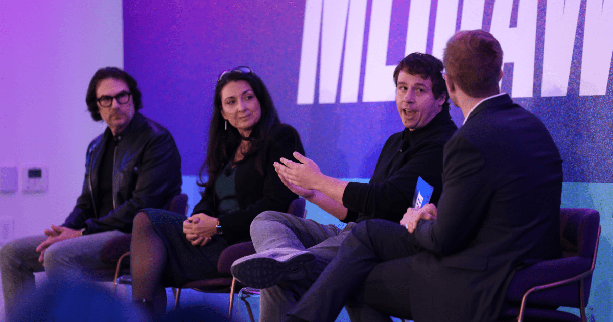 From left, Brad Feinberg from Molson Coors, Shenen Reed from General Motors and John Terrana from VaynerMedia, and Mark Stenberg from ADWEEK