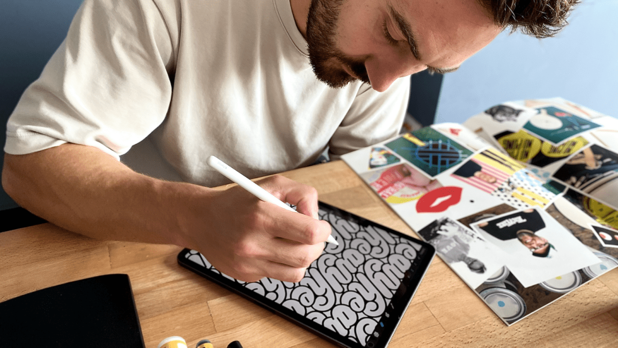 Paddy Smith working on a typography project